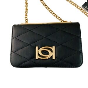 Bebe Abigail Crossbody Black Purse -Gold Tone Hardware- Great Condition!